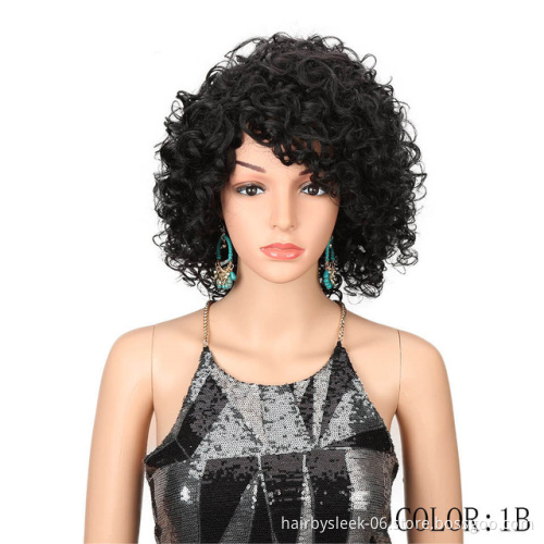 MAGIC Short Curly Wigs 10 Inch For Black Women Synthetic wholesale None Lace Wigs Ombre Curly Synthetic Wig Heat Resistant Hair